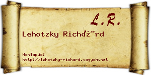 Lehotzky Richárd névjegykártya