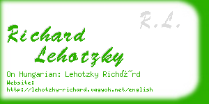 richard lehotzky business card